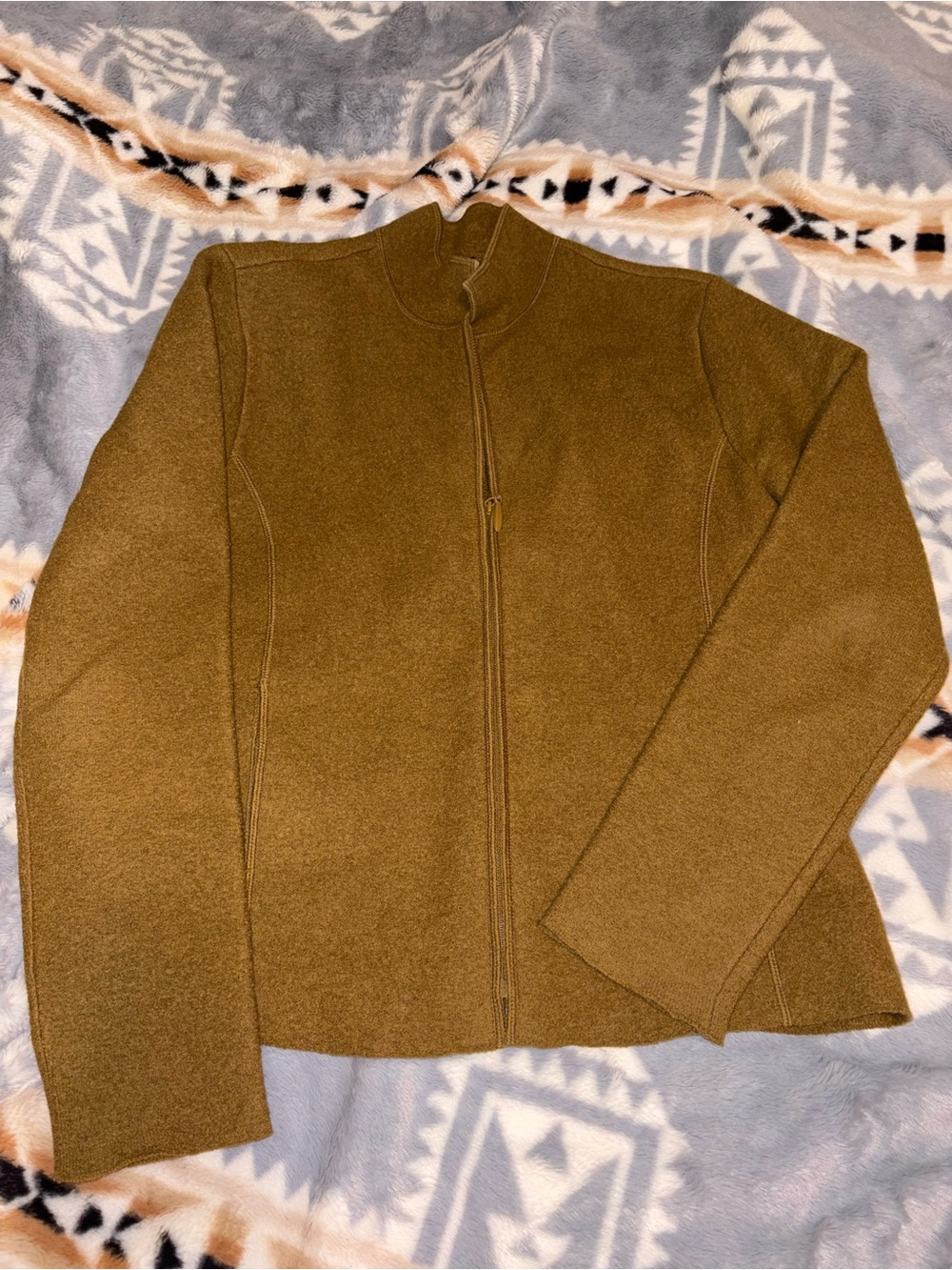 EILEEN FISHER Russet Brown Wool-Blend Jacket